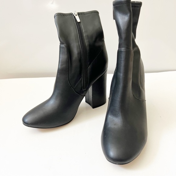 Marc Fisher Newbie Sock Ankle Leather Boots - Picture 6 of 16